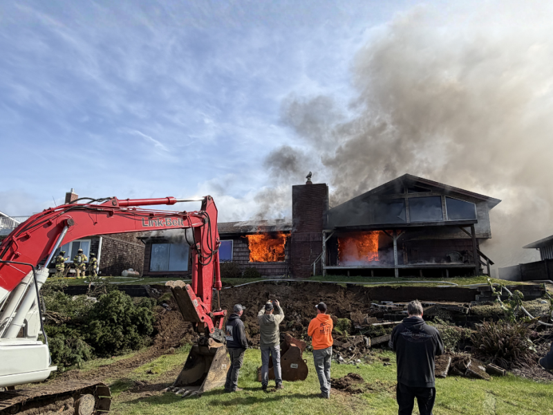 FD burning down an old house to make way for a brand new one